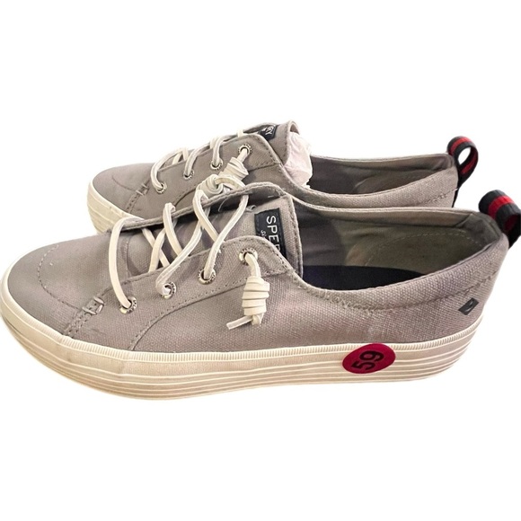 Sperry Women's Crest Vibe Canvas Sneakers Light Gray STS99042 Size 8 - Picture 4 of 8
